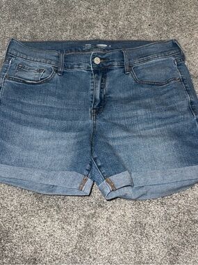 Old Navy Medium Wash Denim Roll-Cuff Shorts